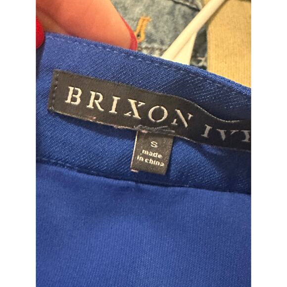 Brixon Ivy Women's Small Ivy Royal Blue Pockets Ruffle Short Pencil Skirt - Picture 9 of 9